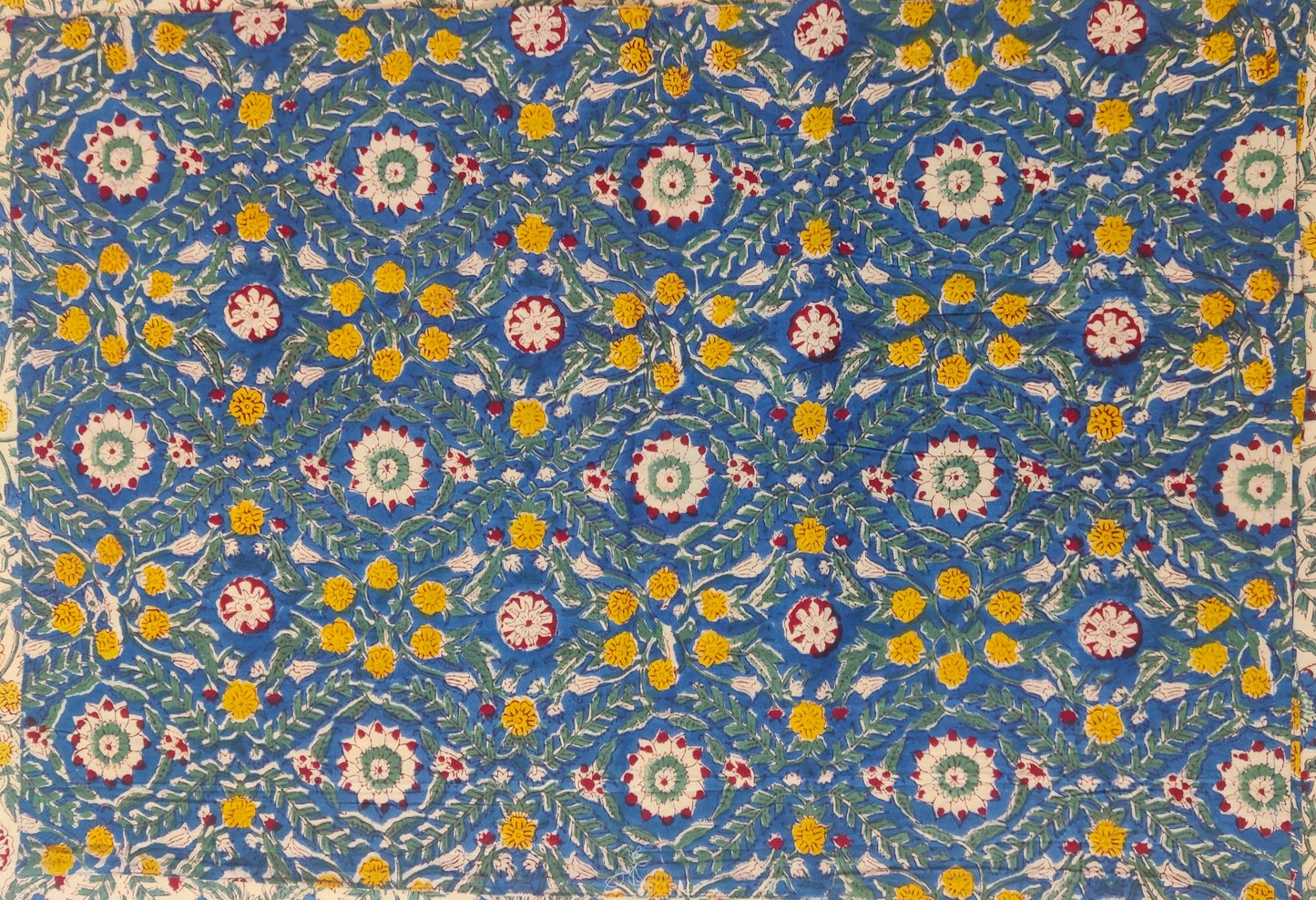 Royal Blue & Mustard Yellow Floral Motifs