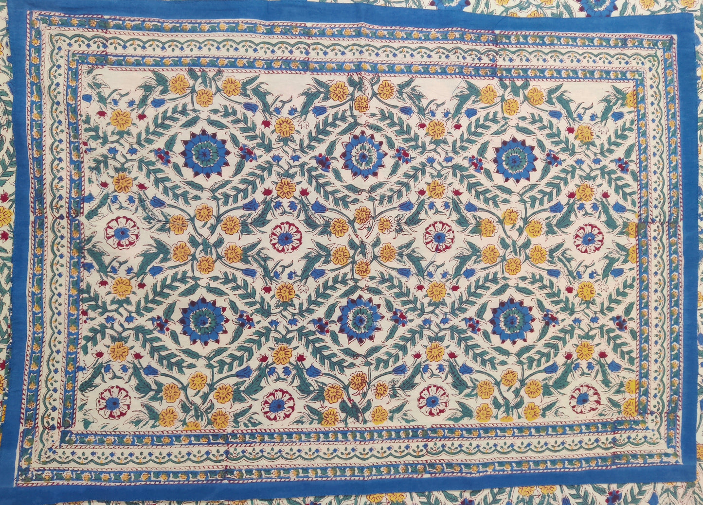Royal Blue & Mustard Yellow Floral Motifs